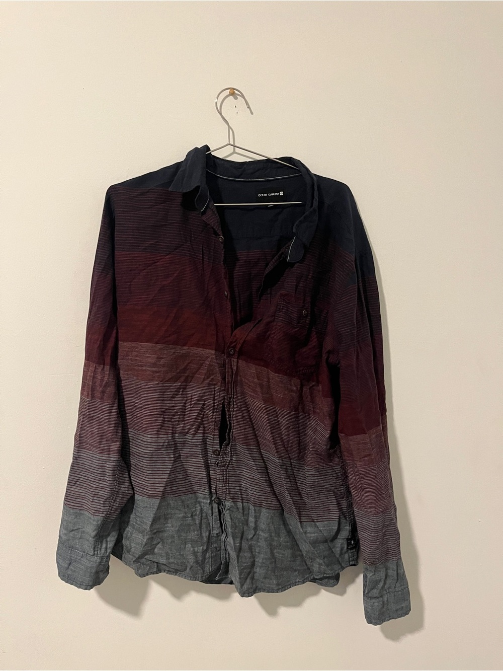Ocean Current Ombre Button-Down Shirt